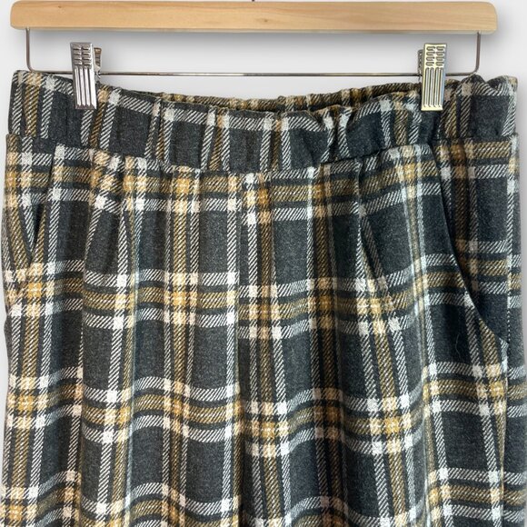 RENEE C Flannel Pants Joggers XL Elastic Waist and Leg Pocket Cabincore EUC - Picture 4 of 10